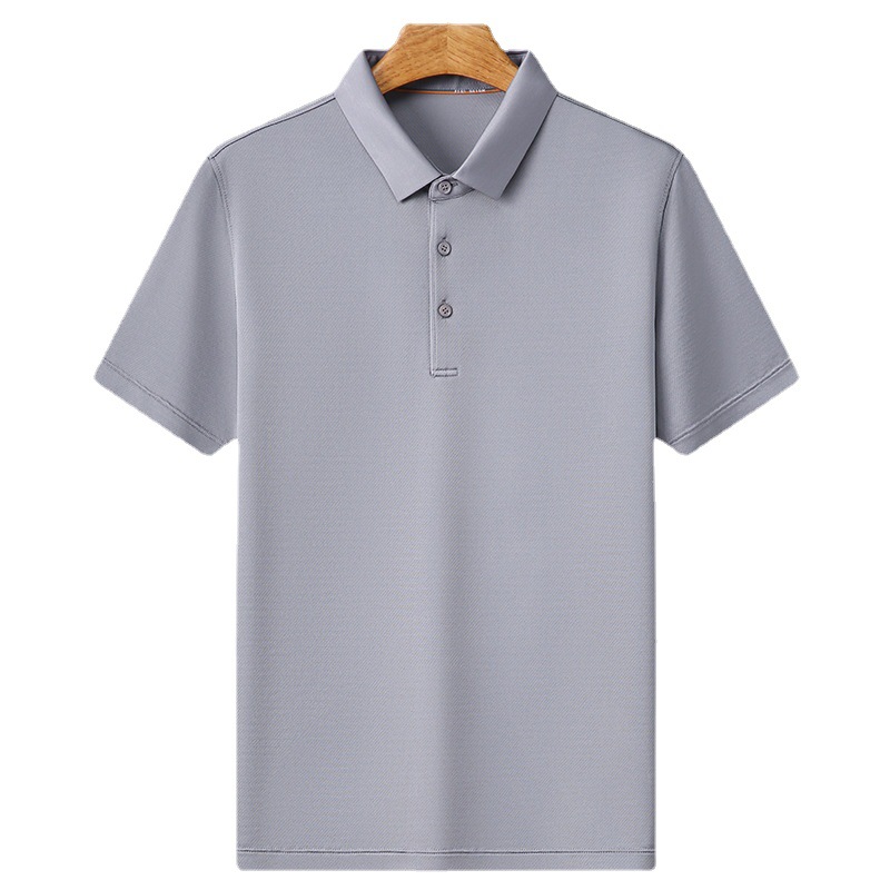 Factory Wholesale Men&#39;s Luxury Natural Material Solid Silk Polo Shirts 5 Colours 